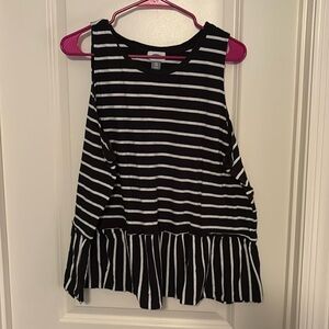 Striped peplum tank